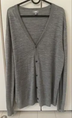 UNIQLO グレー Vネック カーディガン XL メンズ