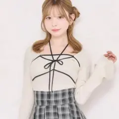 apres jour フロントリボンデザインニット　アイボリー
