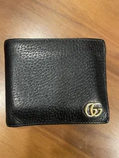 GUCCI グッチ 二つ折り財布 ブラック レザー