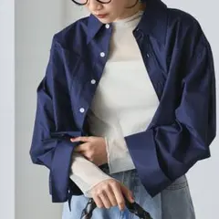 ◆ forksy. フォルクシー ワイドスリーブ ダブルポケットクロップドシャツ