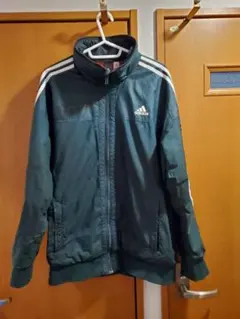 adidas ダークグリーン ナイロンジャケット