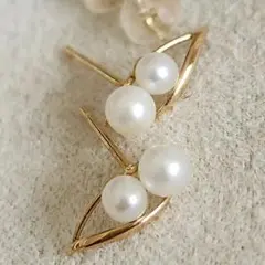 淡水パール♡ひねり【テイクアップ】K10 K18 パールピアス☆アガット 好きも