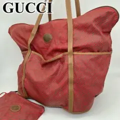 GUCCI トートバッグ 肩掛け シェリーライン ポーチ付き アクセコ A4可能