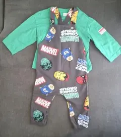 H&M　オーバーオール+ロンTセット　80(74)