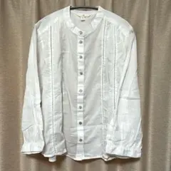 【未使用】H&M ハシゴレース ブラウス コットン100% ホワイト Sのサムネイル
