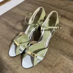 トラサルディ オープントゥ アンクルストラップ パンプス 24.5cm 中古品