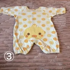 イエロー水玉ロンパース 60-70cm