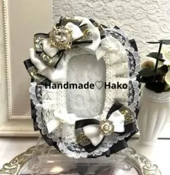 No.401♡硬質カードケースデコ　レースデコ　トレカデコ痛ロゼット痛硬質ケース