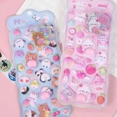 訳あり　2種　おしり ぷっくり 3D 立体 シール くま パンダ 動物 かわいい