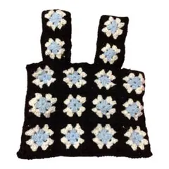 ハンドメイド ニットビスチェ ベスト クロシェ編み かぎ針編み