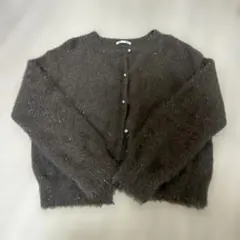 GU 샤이니 크루넥 가디건 브라운 XL