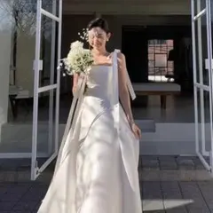 新品 L ウエディングドレス 前撮り 結婚式 二次会 花嫁 編み上げ 白 韓国