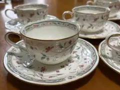 ノリタケ　花更紗カップ＆ソーサー5客セット