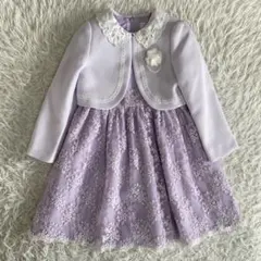 【美品】ショパン　フォーマル3点セット　ワンピース　ボレロ　パープル 120cm