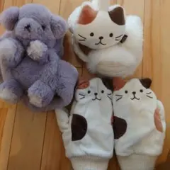 冬小物セット イヤーマフ2点・手袋・マフラー ふわふわ防寒 まとめ売り