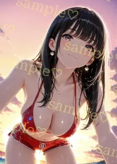 キラキラ　かわいい　AIイラスト　ポスター　A4サイズ　a410