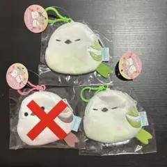 （木苺さま）ふくふくシマエナガ ほんわりポーチ 桜 緑 3つセット 新品未開封