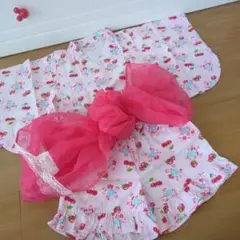 いちご　チェリー　浴衣ドレス　甚平　セパレート　130