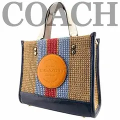 COACH 2way デンプシートート ストローかごバッグ - メルカリ