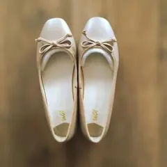 WA ORiental TRaffic リボン付きベージュバレエシューズ