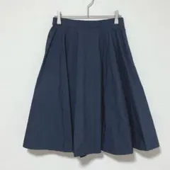 M226 NOLLEY'S ノーリーズ　フレアスカート　ひざ丈　ネイビー　Ｍ