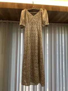 Snidel 花柄ロングワンピース サイズ0 リボンデザイン　低身長向け