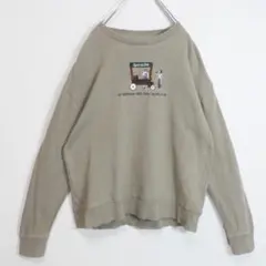 SHIPS シップス スウェット トレーナー 刺繍 M ブラウンベージュ