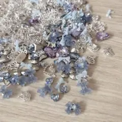 ブルー・シルバー系 ネイルパーツ 大容量 まとめ売り