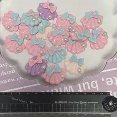 シェル リボン デコパーツ ハンドメイド素材 17個セット