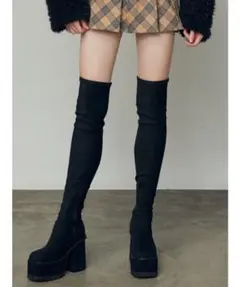 EMODA スクエアフィットロングブーツ M