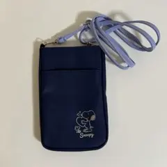 カーブス Snoopy スマホショルダーバッグ ネイビー