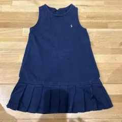 ラルフローレン　ポロ刺繍 ネイビー ノースリーブワンピース