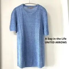 美品 A Day in the Life＊メンズサマーニット 半袖 リネン Mのサムネイル