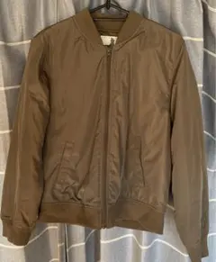 ブラウン ジャンパー リブニットカフス付き ブルゾン L