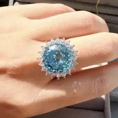 新作 豪華サファイアジルコンリング 5.00ct S925 18KG 11号 - メルカリ