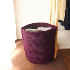未使用品　ORIKAGO　サイザル　かご　Lサイズ　ワインパープル　あずき色