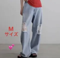 LOWRYSFARM レースデニム　　✨可愛い✨カッコいい✨涼しい　Mのサムネイル
