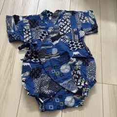 青系パターン 甚平 70サイズ