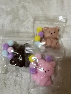 【3点セット】カラフルくまさん　スクイーズ　メロジョイ風