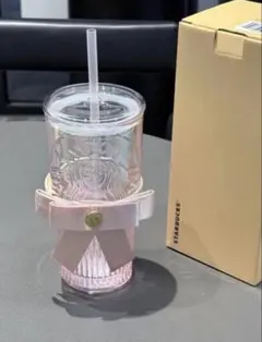 希少　スタバ　 リボン付き　ピンクタンブラー　550ml　中国　韓国