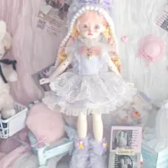 1/6ドール用服 3点セット BJDドール用 うさぎ ピンク 球体関節人形用