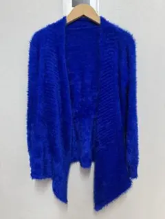 羽織り　シャギーニット　ブルー　美品　カーディガン