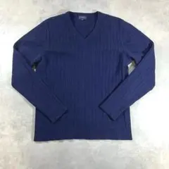 BURBERRY GOLF カシミヤ混 Vネックセーター 紺 3 日本製