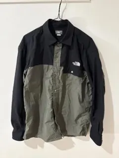 THE NORTH FACE ボックスシャツ M 黒/オリーブ