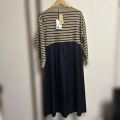 ストライプ ニットワンピース Fサイズ