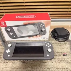 Switch Lite グレー 公式SDカード付き ※アダプターと箱付き