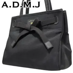 A.D.M.J. ナイロン レザー コンクルージョン トートバッグ ブラック