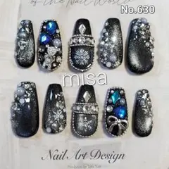 【オーダー】マグネットネイル　クリスマス　ビジュー ネイルチップ　カラー変更無料