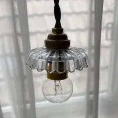 フランスアンティーク　オールドバカラ　ミニシェード　ペンダントランプ