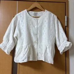 サマンサモスモス オーバーレース裾フリルショートジャケット